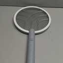 Electric Fly Swatter Racket, Mosiller 2 in 1 Smart Bug Zapper & Power Take Off Generators with USB Rechargeable Base, Powerful Mosquitoes Trap Lamp & Fly Killer for Home, Bedroom (Light Grey1 Pack)