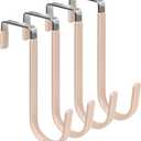 FYY Over the Door Hooks, 4 Pack Door Hangers Hooks with Rubber Prevent Scratches Heavy Duty Organizer Hooks for Living Room, Bathroom, Bedroom Hanging Clothes, Towels, Hats, Coats, Bags Nude (Short)