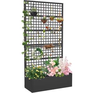 Metal Planter Box with Trellis 36" L x 16" W x 72" H
Raised Garden Bed with Privacy Screen, Privacy Planters for Climbing Plants, Flowers, Vegetables, Fruits