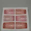 Vintage Glassware Romantic Drinking Glasses - 12 OZ Pink Glassware Embossed Glasses Drinking Set of 6 - Perfect Glass cups for Coffee, Cocktails, and Beverages, Ideal for Gifting