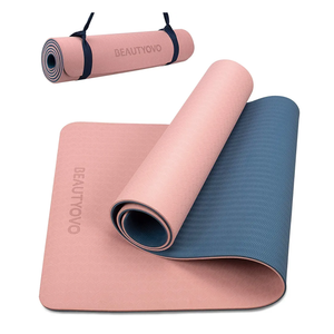 BEAUTYOVO Yoga Mat with Strap, 1/3 Inch Extra Thick Yoga Mat Double-sided Non Slip, Professional TPE Yoga Mats for Women Men, Workout Mat for Yoga, Pilates and Floor Exercises