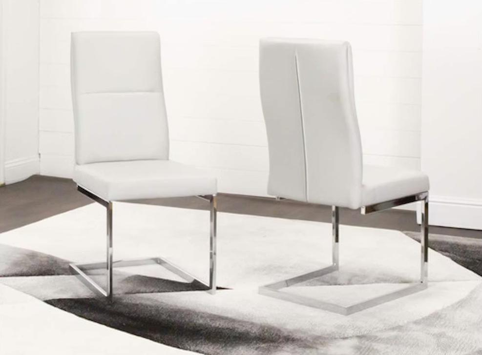 Cramco Olympia Light Gray Polyurethane/Chrome Side Chair (Welded) Pack of 2, G5515-03 SC