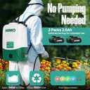 KIMO 4.3 Gal Backpack Sprayer Battery Powered w/ 2PCS 2.0Ah Battery, 73PSI Adjustable Pressure, 6 Nozzles, 31" Telescopic Wand, Padded Shoulder Strap, No Pump Needed Electric Weed Sprayer for Planting