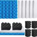 18 Pcs Bio Foam Set Compatible with Fluval 406/407 Aquarium Filters Compatible with Aquarium Filters Including Blue White Black Bio Foam for Replacement Filter Media Kit