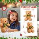 HyDren 18 Pack Bear Stuffed Animal Bulk 10 Inch Small Plush Stuffed Bears Toy with Bow Tie for Baby Shower Birthday Gift Party Favors, Beige, White