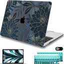 Mektron Case for MacBook Air 13 inch M1 A2337 A2179 A1932,Hard Cover 2018-2021 Air 13-inch with Touch ID, Exclusively Designed Protective Shell with Keyboard Skin+Screen Protector,Dahlia Flower C035