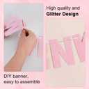 BEISHIDA 116 PCS A-Z DIY Letter Banner Kit Make Your Own Banner Including 111 Letters and Numbers 3 Rope and 2 Threading Device,Customized for Birthday Graduation Wedding Decor Dark Pink