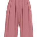 PRETTYGARDEN Womens Summer Jumpsuits Dressy Casual One Piece Outfits Sleeveless Mock Neck Wide Leg Pants Rompers with Pockets (Pink, L)