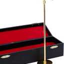 Miniature Microphone with Case Mini Musical Instrument Microphone Replica Model Fit for 1:6 Action Figures Dollhouse Accessories Home Decoration Ornament (Gold, (Adjustable) 7.87"-11.41")