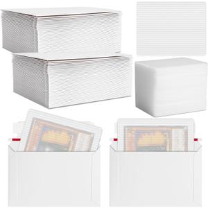 Faccito 200 Pcs Trading Card Shipping Set 4 x 6'' Trading Card Protector and Envelopes Bulk for Mailing, Additional Defend Supplies (Original)