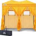 EAGLE PEAK Outdoor Pop Up Changing Room 8x4 ft, 2-Room Portable Privacy Shelter for Beach, Pool, Photoshoots or Dressing Room, Yellow/Orange