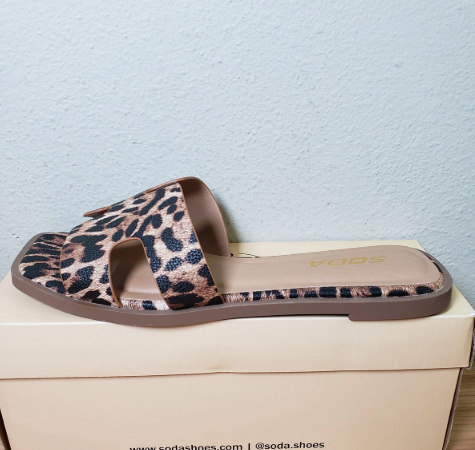Soda Knit S Leopard Shoes 8