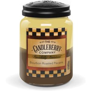 Candleberry Candles | Strong Fragrances for Home | Hand Poured in The USA | Highly Scented | 135 Hour Burn Time | Large Jar (Bourbon Roasted Pecans)