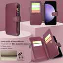 Harryshell Crossbody for Samsung Galaxy S23 FE 5G Case Wallet [8 Card Slots] with [Theft-Scan Blocking],Cash Coin Zipper Pocket Long Shoulder & Wrist Strap for S23Fe (Wine Red)