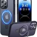 CASEKOO Designed for iPhone 14 Pro Max Case with Magnetic Invisible Stand [Military Drop Protection] [Compatible with MagSafe] Shockproof Slim Translucent Matte Promax Case 6.7", Black