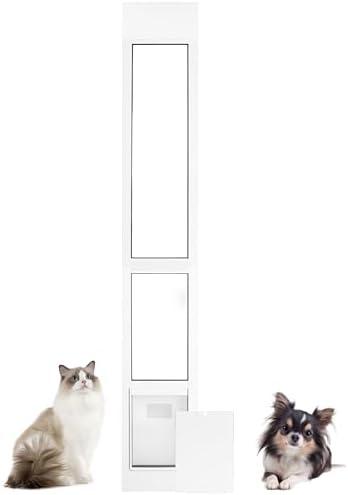 FANTREK Cat Door for Sliding Glass Door - Small Pet Door for Sliding Door Insert - 78-82 in Cat Door for Patio Slider