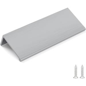 goldenwarm 10 Pack Brushed Nickel Finger Edge Pulls Drawer Finger Pulls Kitchen Hardware Handles Bedroom Dresser Drawers, 3in Hole Centers