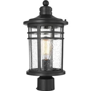 Darkaway Large Outdoor Post Lights Lamp Posts Outdoor Lighting, 17inch Aluminum Post Lights Waterproof Outdoor Light Fixtures with Glass, Light Posts for Outside Patio Yard (Large, Black)