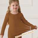 Resinta 2-Piece Unisex Baby Toddler Crew Long Sleeve Legging Set Boys Girls Soft Viscose Ribbed Pants for Daily Life, Size: 2T (Brown)