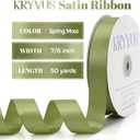 Moss Green Satin Ribbon, Double Faced 7/8 Inch X 50 Yards Moss Green Ribbon | Green Ribbon for Gift Wrapping, Crafts, Hair Bow Making, Sewing, Flower Bouquet, Wedding Party Decor, Wreaths, Holiday Decor