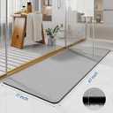 Bathroom Mat Rugs 47x17, Long Diatomaceous Earth Bath Mat Large Quick Dry Bath Mat Non Slip Rubber Backed Super Absorbent Shower Mats, Thin Bathroom Runner Rugs Floor Mat Fit Under Door, Grey