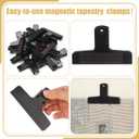 Lounsweer 12 Pack Large Magnetic Tapestry Hangers Heavy Duty Magnetic Quilt Hangers for Wall Display Clamps Rack Mount for Tapestry Blankets, Rugs, Tapestries and Other Textile