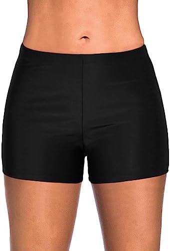 Yonique Women's Swim Shorts Solid Tankini Bottoms Swimsuit Bottoms L