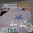 2 Pack Twin Size Premium Waterproof Mattress Protector, Soft Breathable Mattress Pad, Noiseless Waterproof Bed Cover - Stretch to 21" Fitted Deep Pocket Mattress Protection (Basic White - 2 pack)