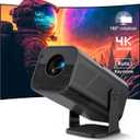 Projector with Wi-Fi and Bluetooth, 4K Full HD 1080P Smart Mini Portable Projector with 180 Stand, Auto Vertical Keystone, Compatible with HDMI/USB/TV Stick/Phone/Laptop