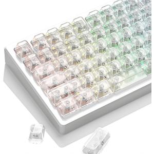 dagaladoo Clear keycaps Set,Translucent Keyboard keycaps,Jelly Key caps | Shine Through keycap,Side Print,Transparent MDA Profile Custom keycaps for Mx Switches Mechanical Keyboard(115-keys,White)