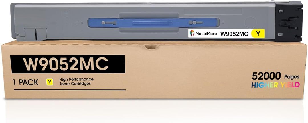 MasaiMara Yellow W9052MC High Capacity Compatible Toner Cartridges Replacement for HP Color Managed MFP E87640 E87640z E87650 E87650z E87660 Printer