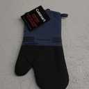 Cuisinart Gourmet Series Gridlines Oven Mitts 1-Pack , Heat Resistant up to 600°F, Soft Silicone Grip, Magnetic Cuff, Ink Blue, 7"x14"