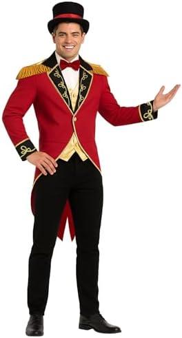 fun shack Ringmaster Costume for Men, Circus Ring Master Outfit, Carnival Costume for Themed Events and Parties Large