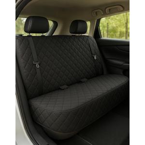 Waterproof Dog Car Seat Cover with Belt for Back Seat - Washable Pet Protector Accessories for Cars, Trucks, SUVs, and Bench Seats - Auto Backseat Hammock for Small & Large Dogs (Black)