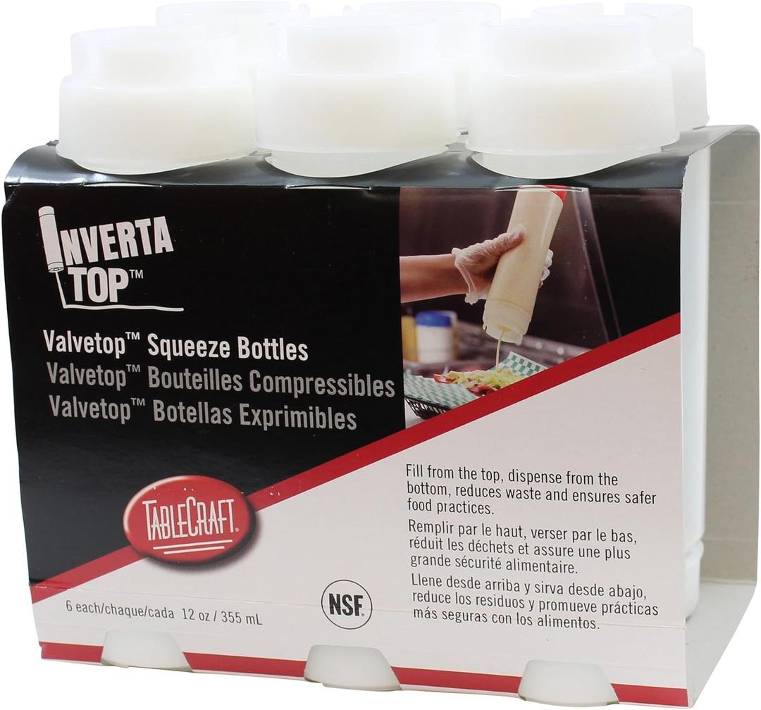 TableCraft C16SV Invertatop 16 Oz. Squeeze Dispenser - 6 / PK