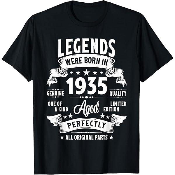 Vintage 1935 90 Year Old Gifts For Men Women 90th Birthday T-Shirt Black XL