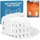 Bed Sheet Holders for Corners: Lock Sheet Holders with Reinforced Clips Keep Sheets Firm and Tight,No More Loose Sheets â€“ Upgraded Extra Large Version for Twin,Full,Queen,King Size Mattresses (White)