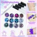 Allstarry Holographic Chunky Body Glitter 12 Colors Cosmetic Face Glitter Makeup Colorful Mermaid Sequins Hair Face Paint Sparkling Festival Outfits Rave Accessories for Women Makeup