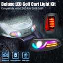 RGB LED Headlight & Turn Signal Kit for EZGO RXV 2008-2015, 12V Golf Cart Street Legal Light Kit with Brake Lights, Horn, Music Sync APP Control, Long-Lasting & Easy Install