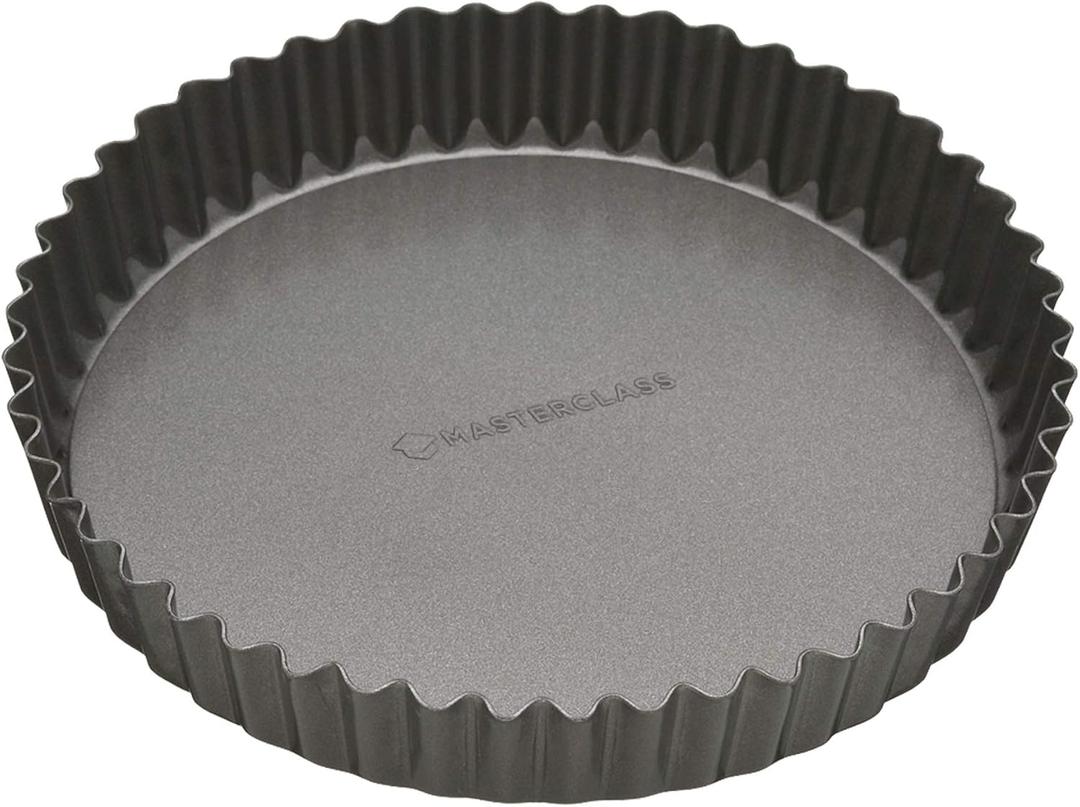 MasterClass Non-Stick Fluted Flan Tin/Quiche Pan with Loose Base, 20 cm (8")