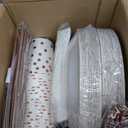 White and Rose Gold Party Supplies - 350 PCS Disposable Dinnerware Set - White Paper Plates Napkins Cups, Gold Plastic Forks Knives Spoon for Graduation, Birthday, Thanksgiving, Cocktail Party