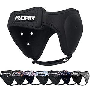 Roar Wrestling Ear Guard MMA Grappling Cauliflower Protection Helmet BJJ Headgear (Black)