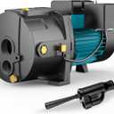 1HP Shallow/Deep Well Jet Pump with Ejector Kit, 115V/230V Durable Cast Iron Pump, Well Depth up to 50 ft, Automatic Pressure Switch, for Farm, Lawn, Garden