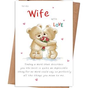 6 x Anniversary Card Gifts for Wife, Romantic Wedding Anniversary Card Gift for Wife from Husband