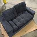 MAXYOYO Bean Bag Chair for Adults, Upholstered Floor Sofa with Armrests, Loveseat Boneless Couch with Tufted Cushion & Backrest, Sofa in A Box, Large Bean Bag Couch for Bedroom Living Room, Black