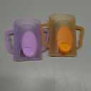 Momcozy Baby Pouch Holder No Squeeze, Baby Food & Juice Box Holder, Mess-Free, Easy Grip for Self-Feeding, BPA-Free & DEHP-Free, Must-Have for Babies, Violet&Orange 2Pcs