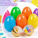 MGparty 50 Pcs 3.5" Large Fillable Easter Eggs with 8 Golden Eggs, Plastic Easter Eggs Empty Bulk for Egg Hunt, Easter Basket Stuffers, Party Favors and Decorations