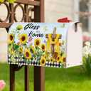 Easter Mailbox Covers Magnetic Standard Size, Sunflower Cross Bless This Home Mailbox Wraps, Farmhouse Christian Outdoor Garden Yard Decor