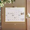 U Brands Magnetic Dry Erase Calendar White Board for Wall, 24" x 18", Dry Erase Board White Board Calendar with Gold Aluminum Frame, Includes a Magnet and a Marker