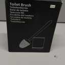 Sellemer Toilet Brush and Holder Set - Flexible Toilet Bowl Brush Head with Silicone Bristles, Compact Size for Storage and Organization, Ventilation Slots Base (1 Pack, Silver)